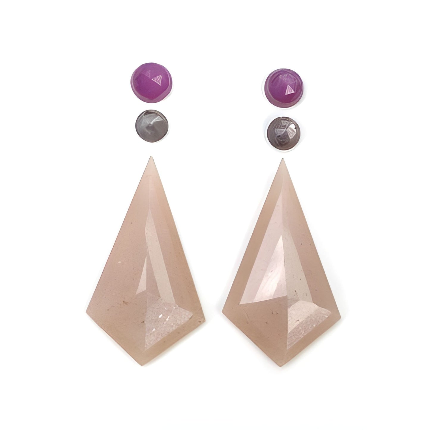 moonstone, sapphire uneven shape step cut