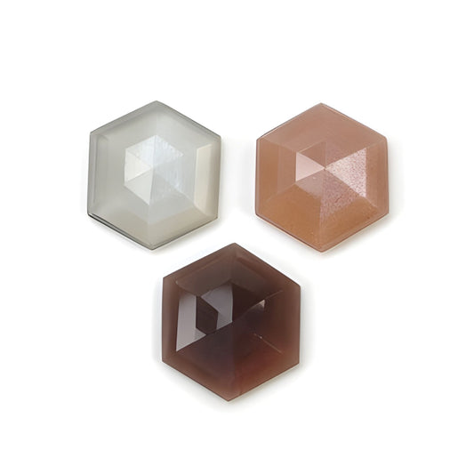 moonstone hexagon shape step cut