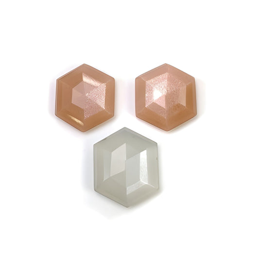 moonstone hexagon shape step cut