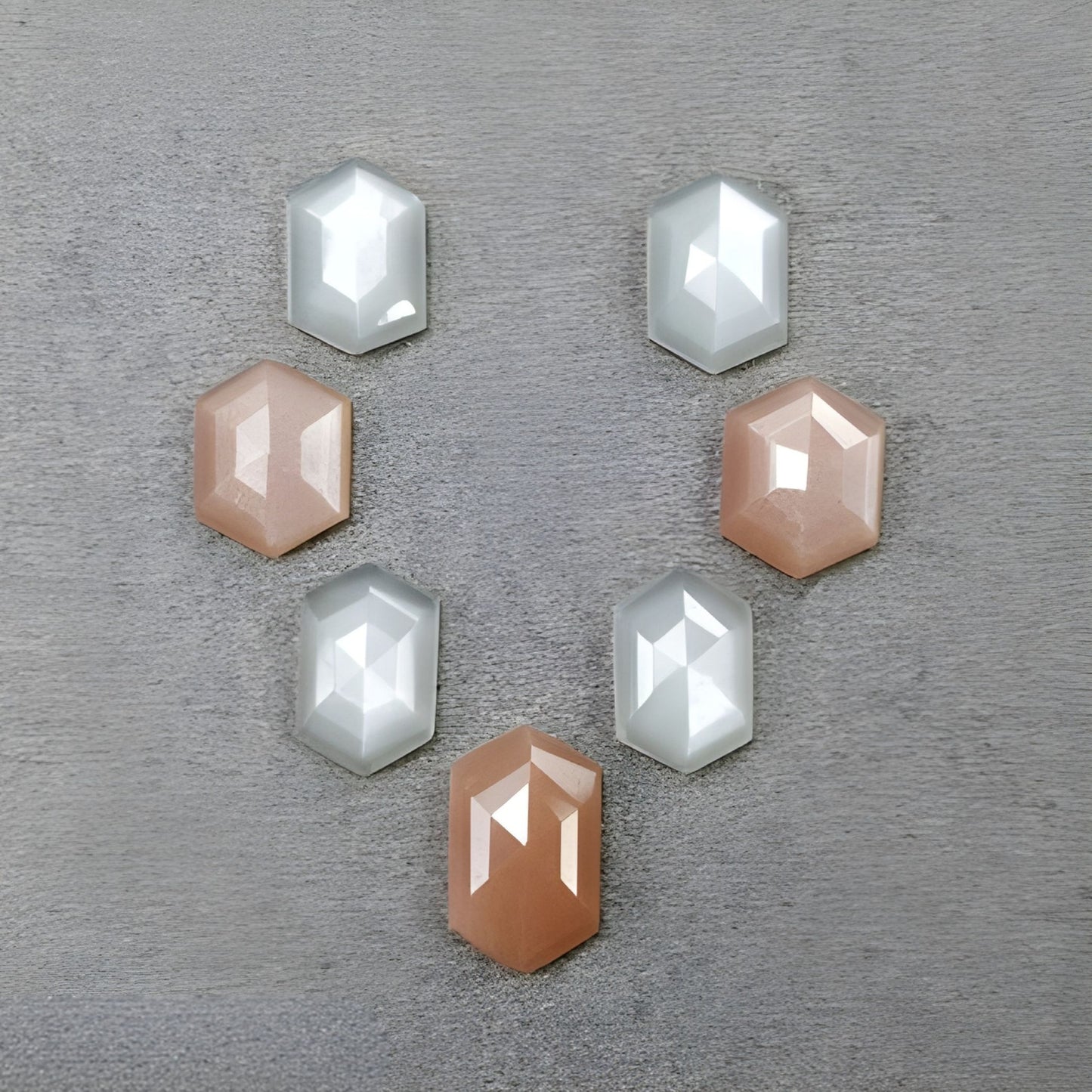 月光石六边形阶梯式切割