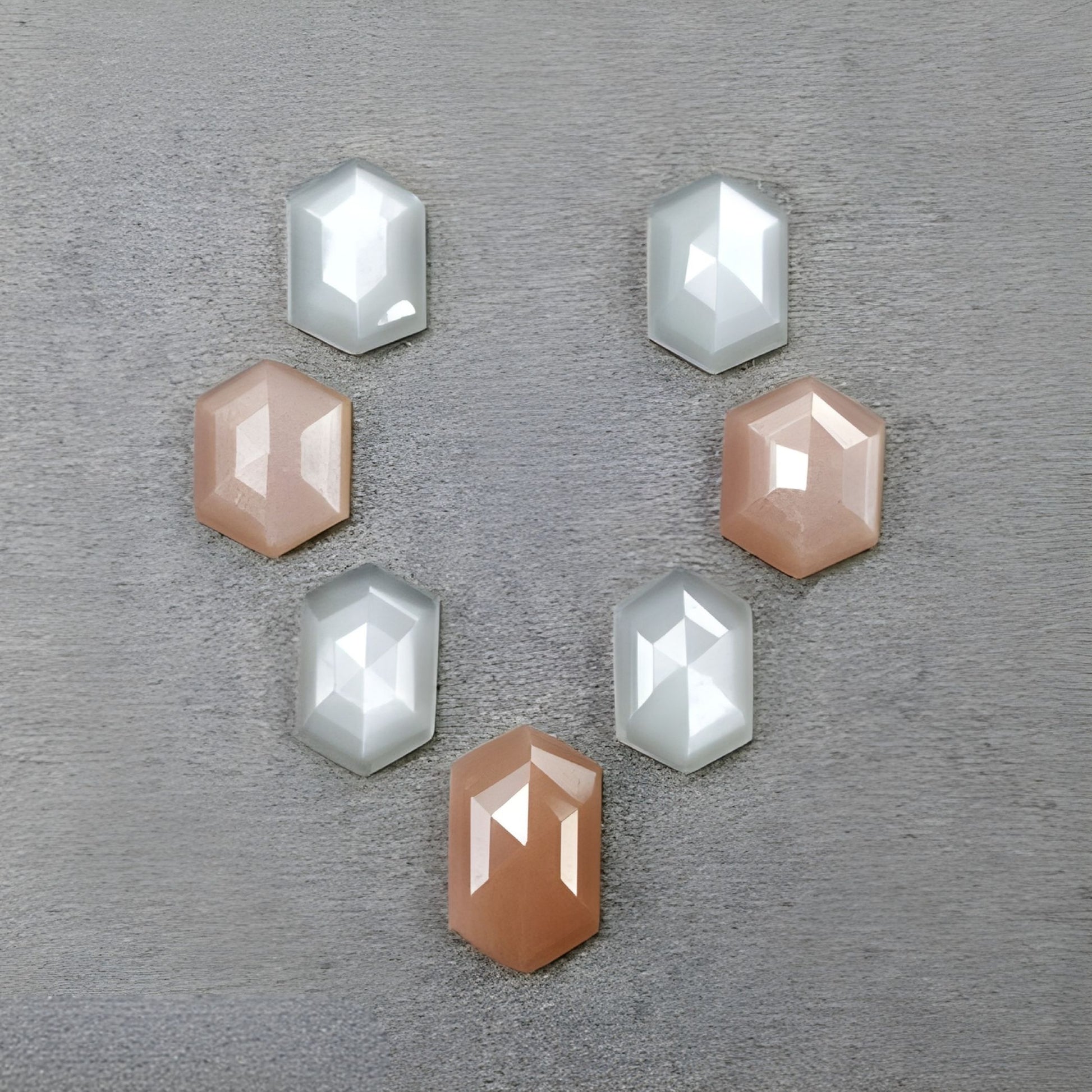 月光石六边形阶梯式切割