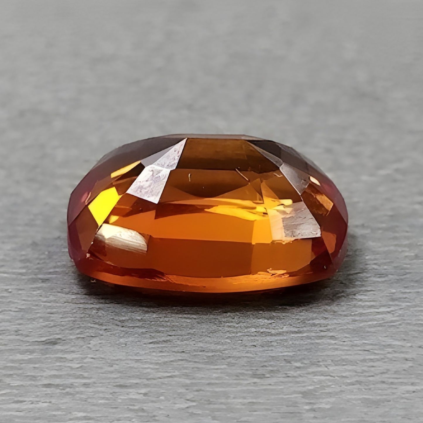 7.85cts Synthetic Manmade Yellow Corundum Gemstone Faceted Cut Cushion Shape