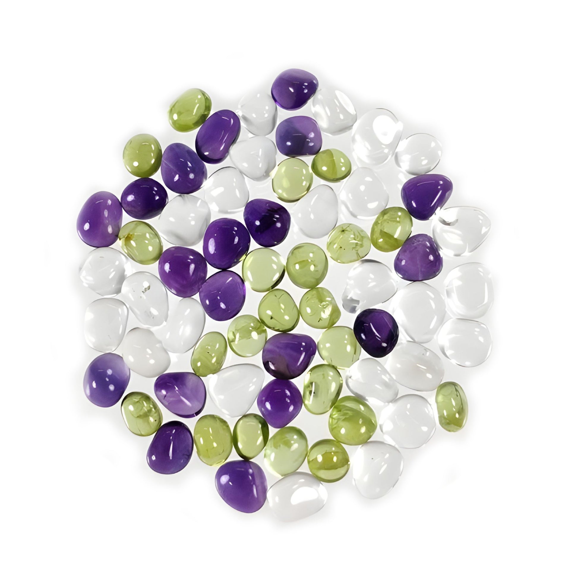 Amethyst, Quartz, & Peridot Fancy Cabochon