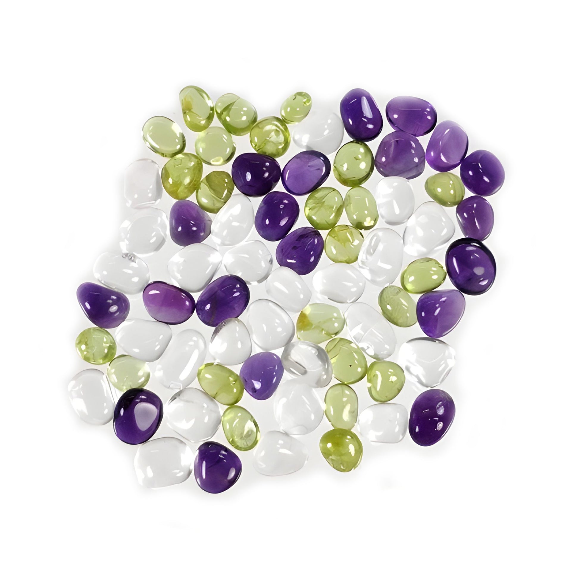 Amethyst, Quartz & Peridot Cabochon Gemstone