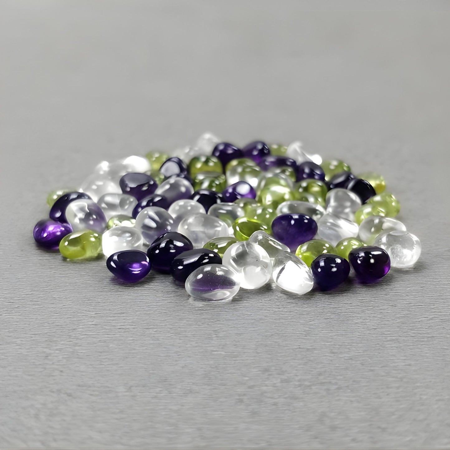59.20cts Amethyst, Quartz & Peridot Gemstone Natural Untreated Cabochon Fancy Shape 69pcs