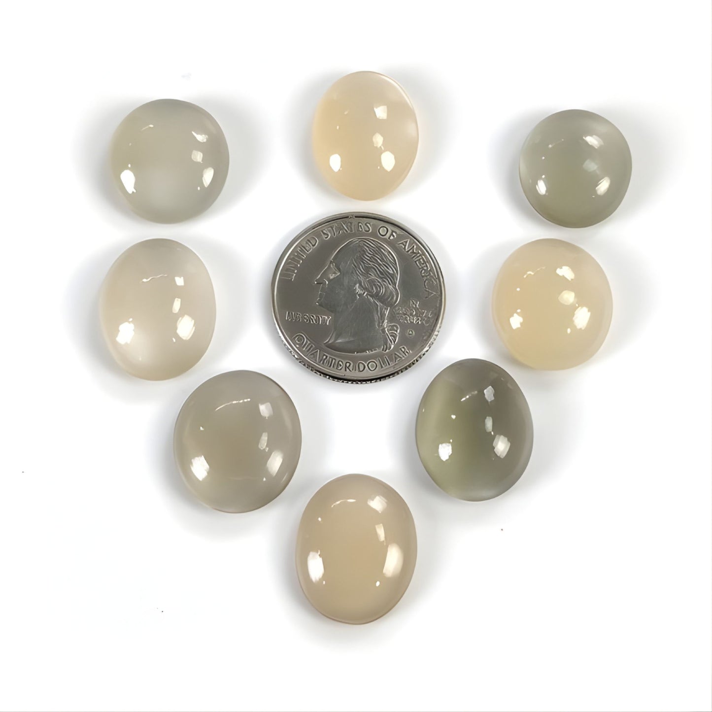 106.40cts Multi Color Moonstone Gemstone Natural Untreated Cabochon Oval Shape 8pcs