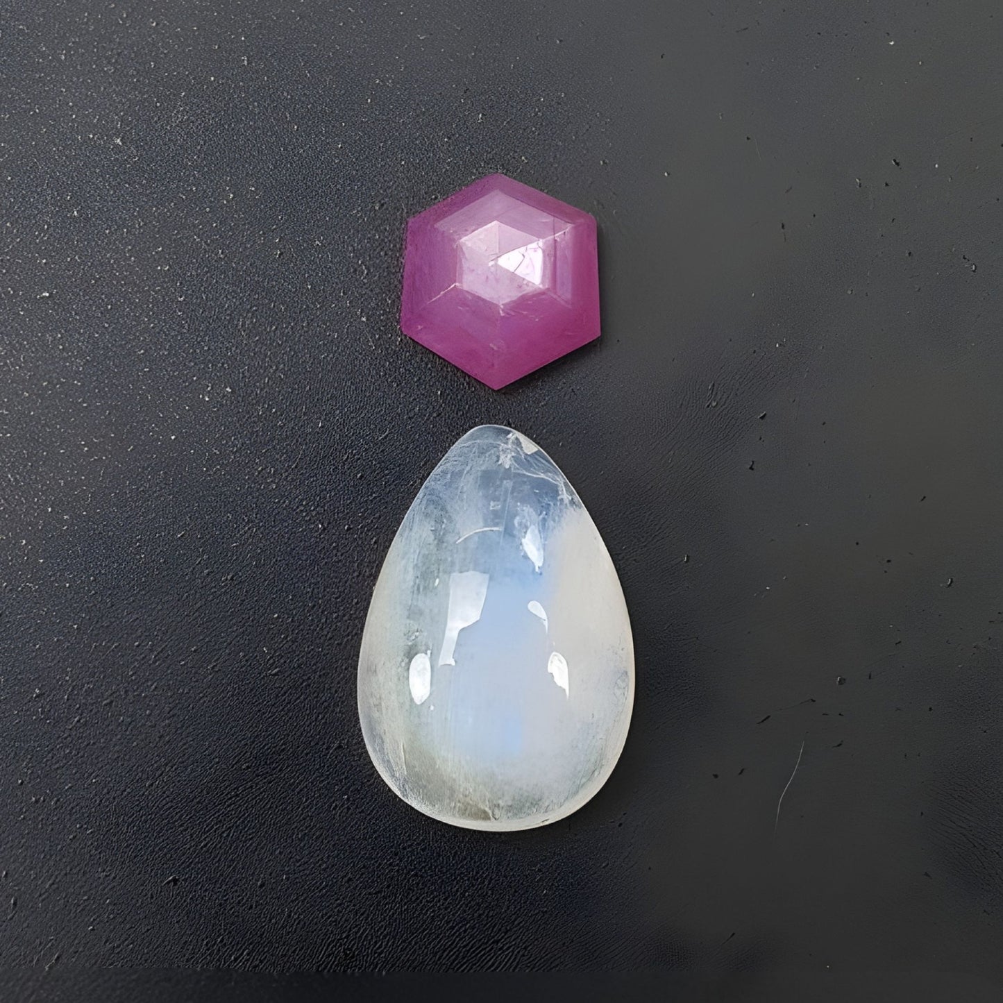 moonstone, sapphire cabochon gemstone