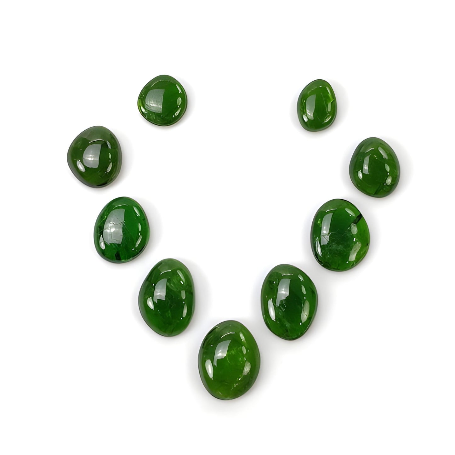 chrome diopside uneven shape cabochon
