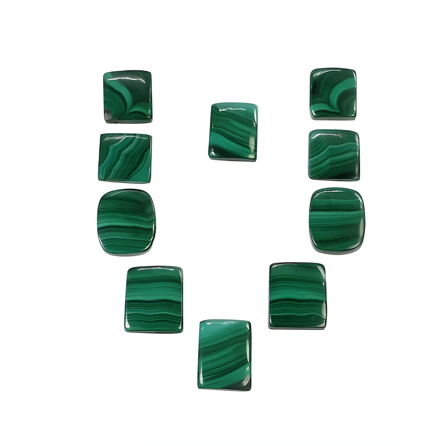 malachite cushion shape cabochon