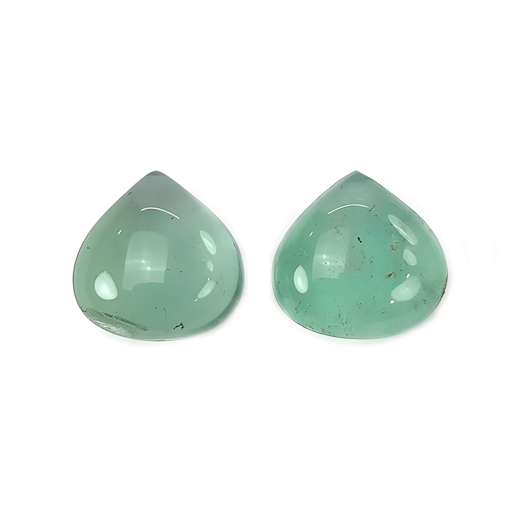 green fluorite heart shape cabochon