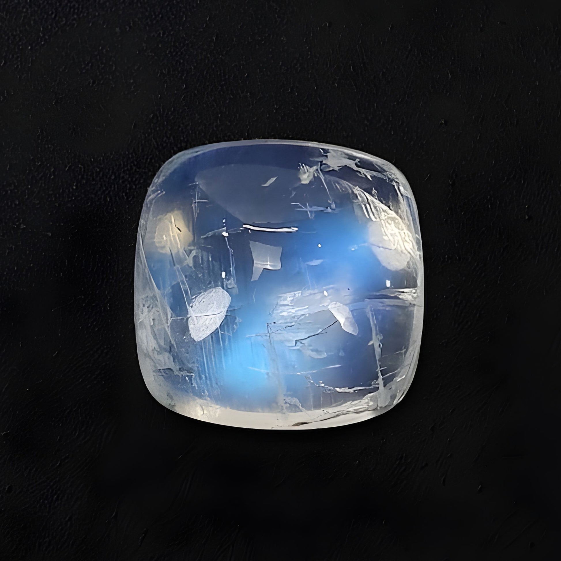 rainbow moonstone cushion shape cabochon
