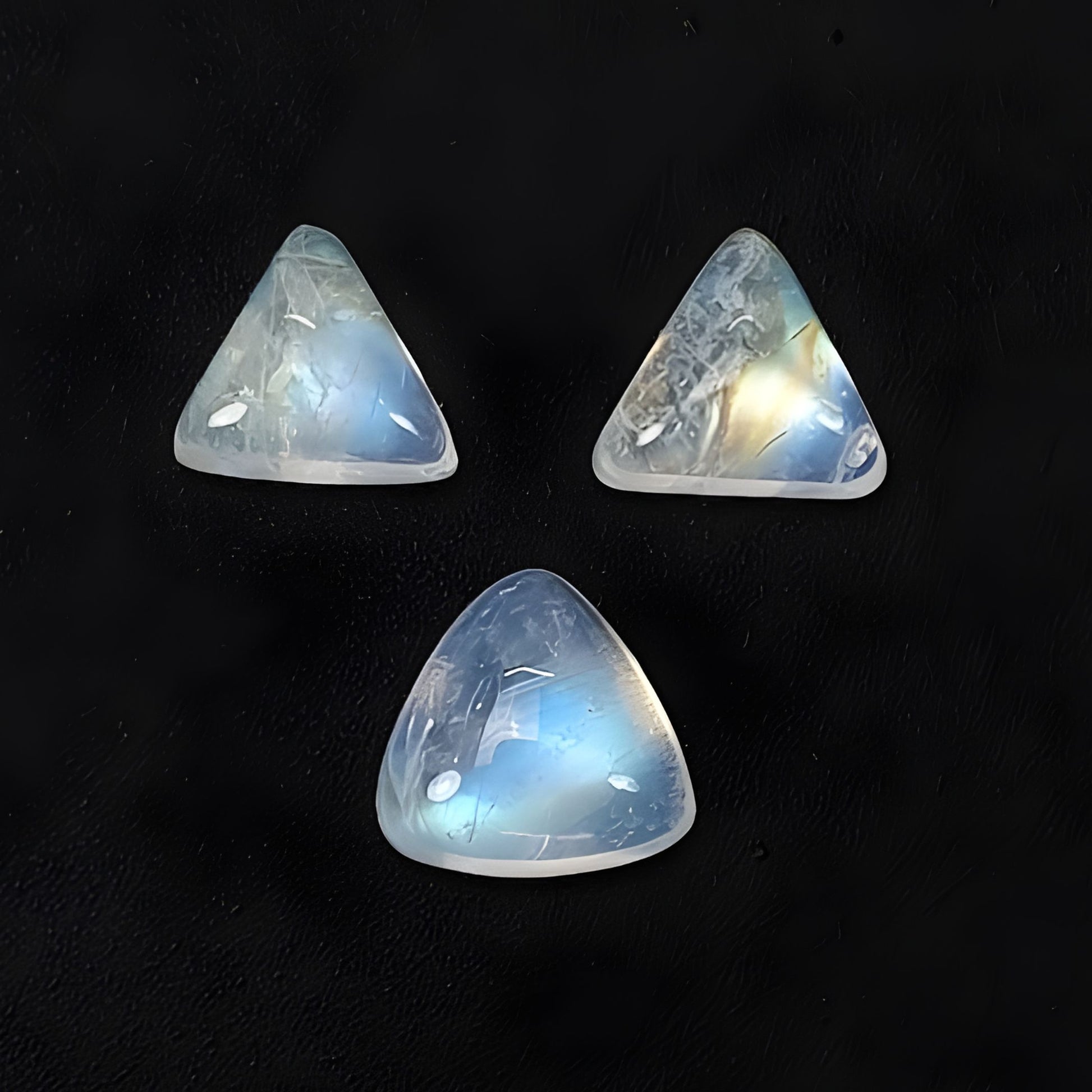 rainbow moonstone triangle shape cabochon
