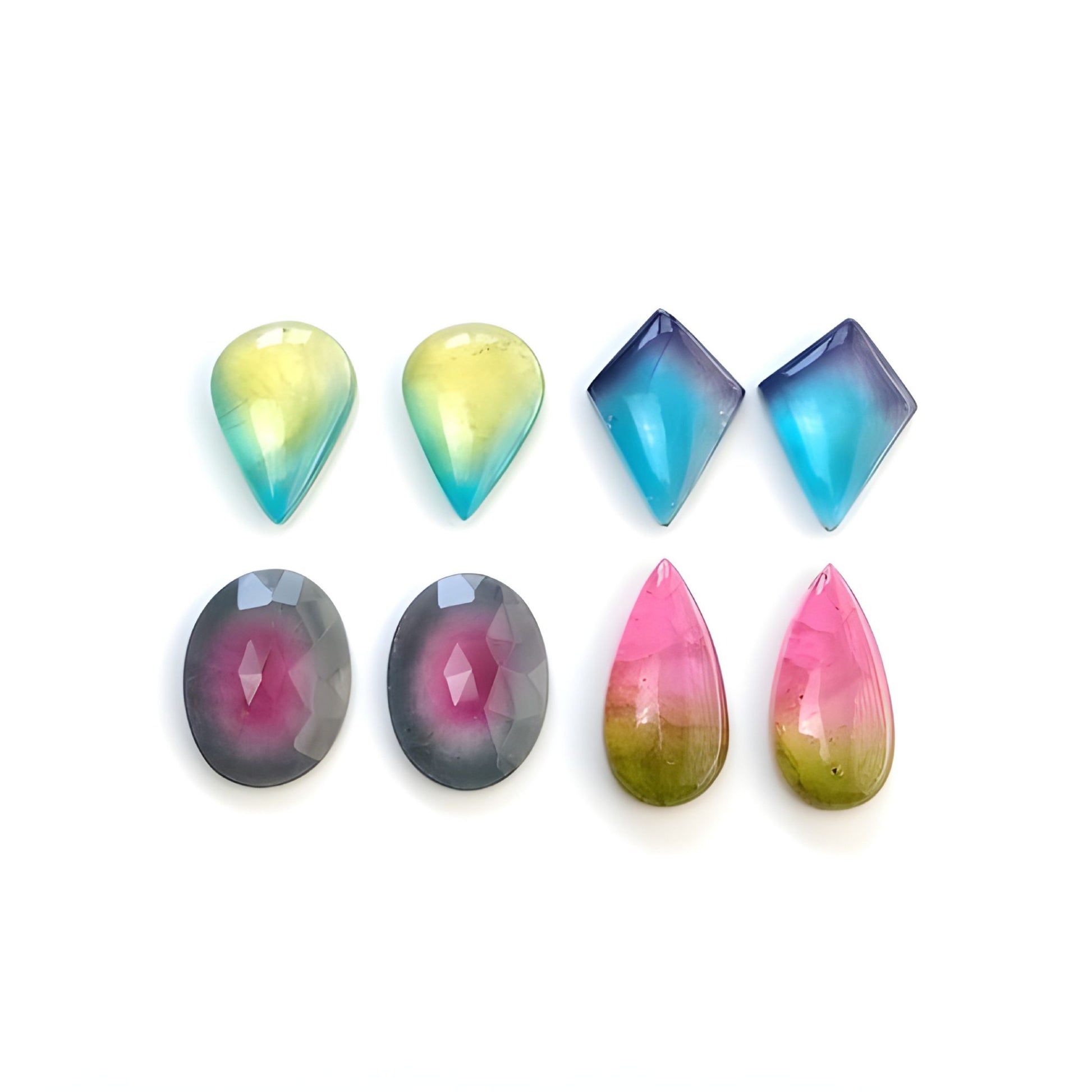 Quartz Doublet Pear Shape Cabochon. Rose Cut