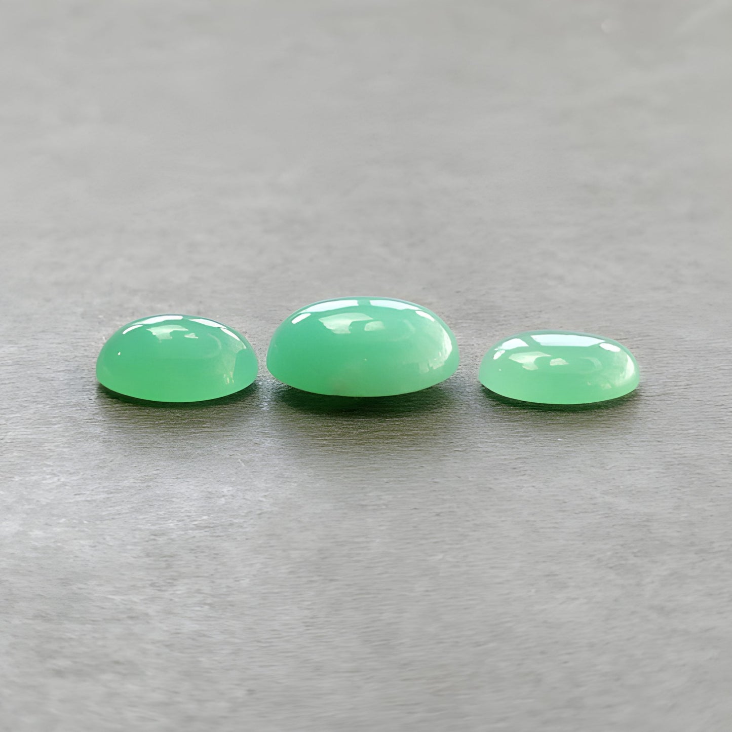 13.20cts Green Chrysoprase Gemstone Natural Untreated Cabochon Oval Shape 3pcs