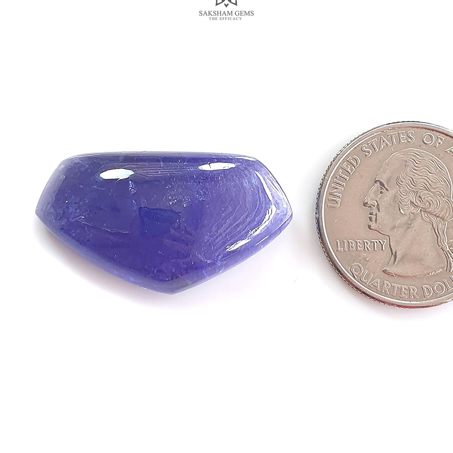 Tanzanite Gemstone Cabochon : 54.20cts Natural Untreated Blue Tanzanite Uneven Shape 18.5*33mm 1pc For Jewelry