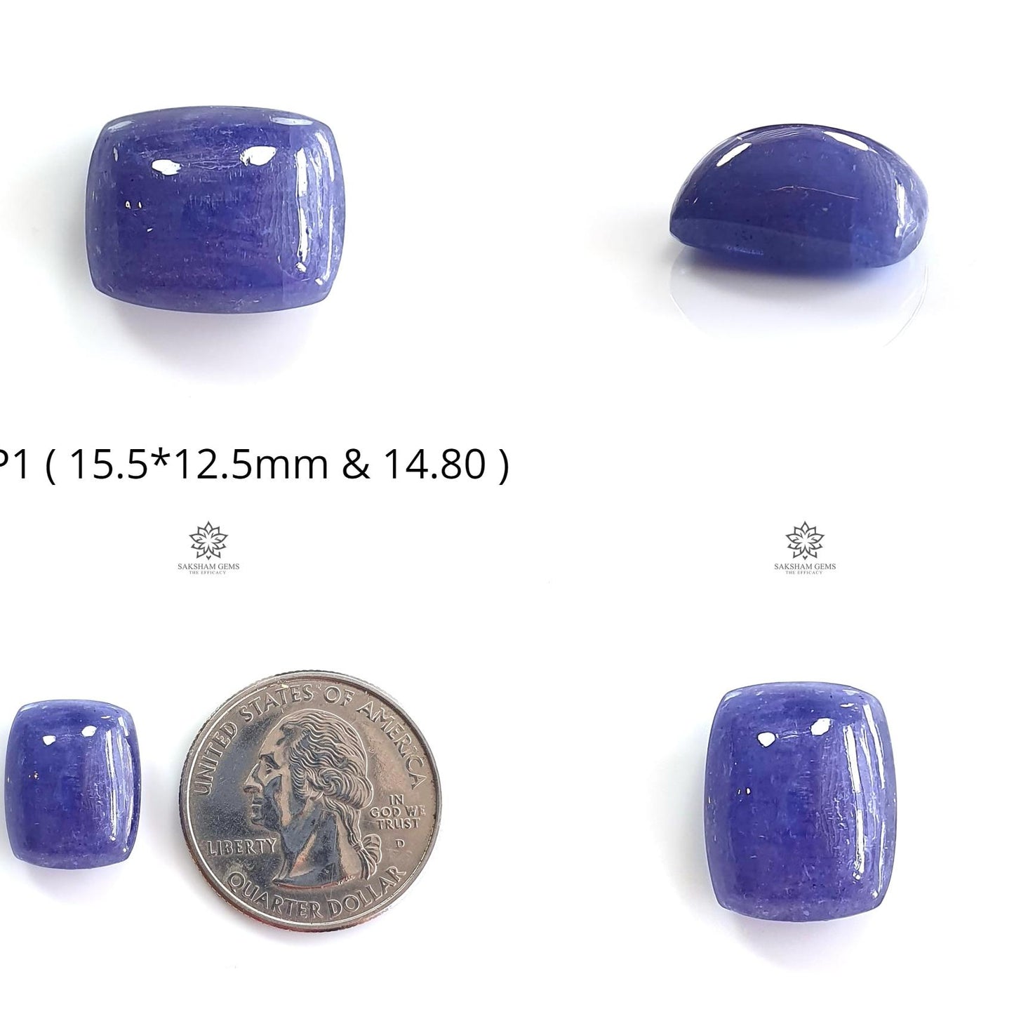 Natural Tanzanite Oval Cabochon : Natural Blue Tanzanite Gemstone Oval Shape