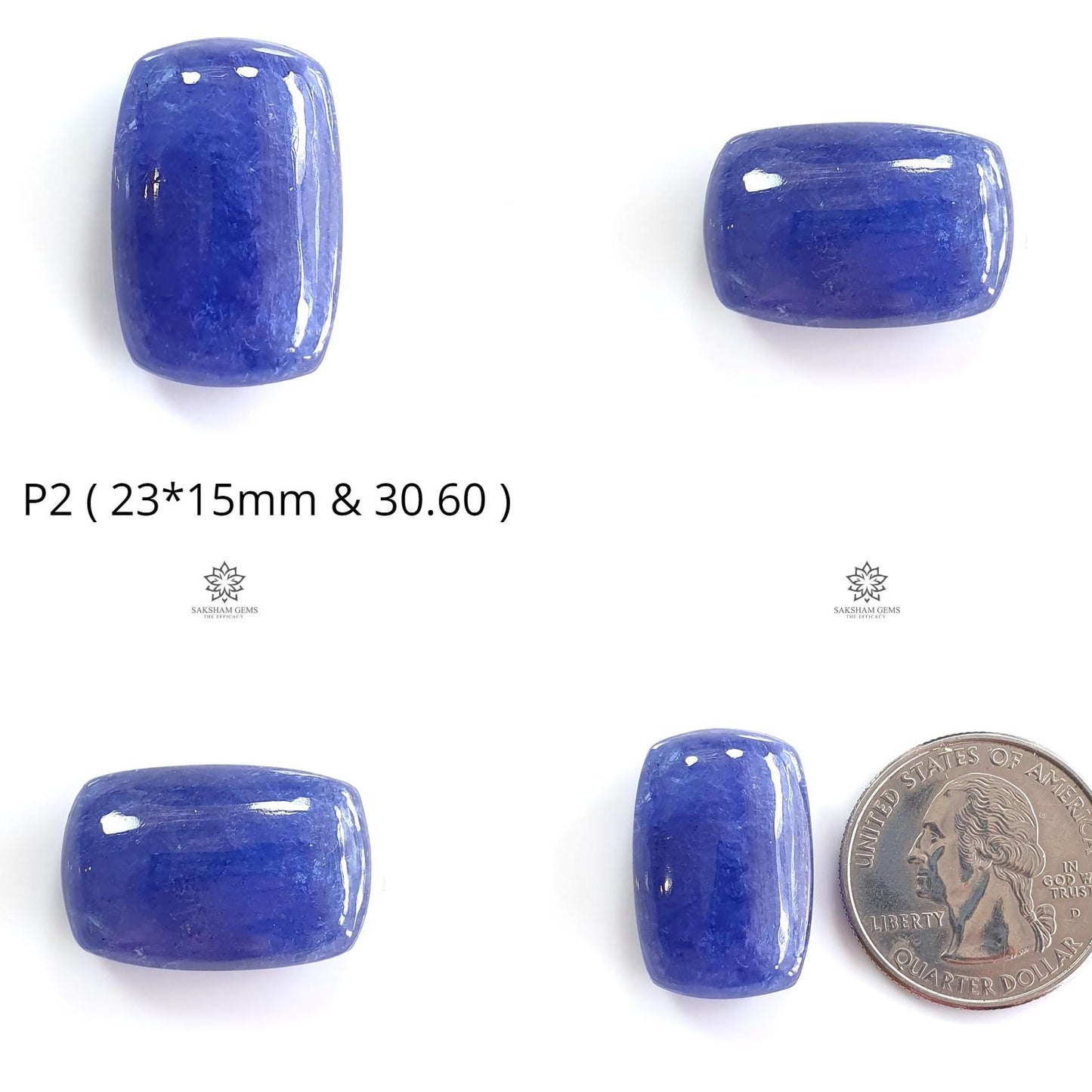 Natural Tanzanite Oval Cabochon : Natural Blue Tanzanite Gemstone Oval Shape