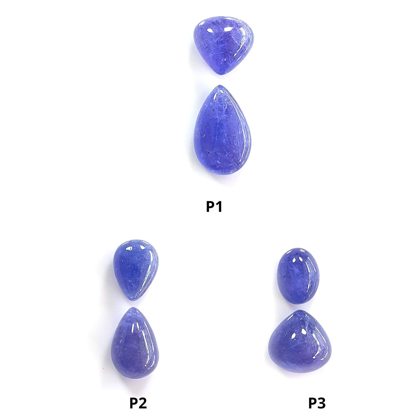 Tanzanite Pear Heart Cabochon : Natural Blue Tanzanite Gemstone Pear Shape