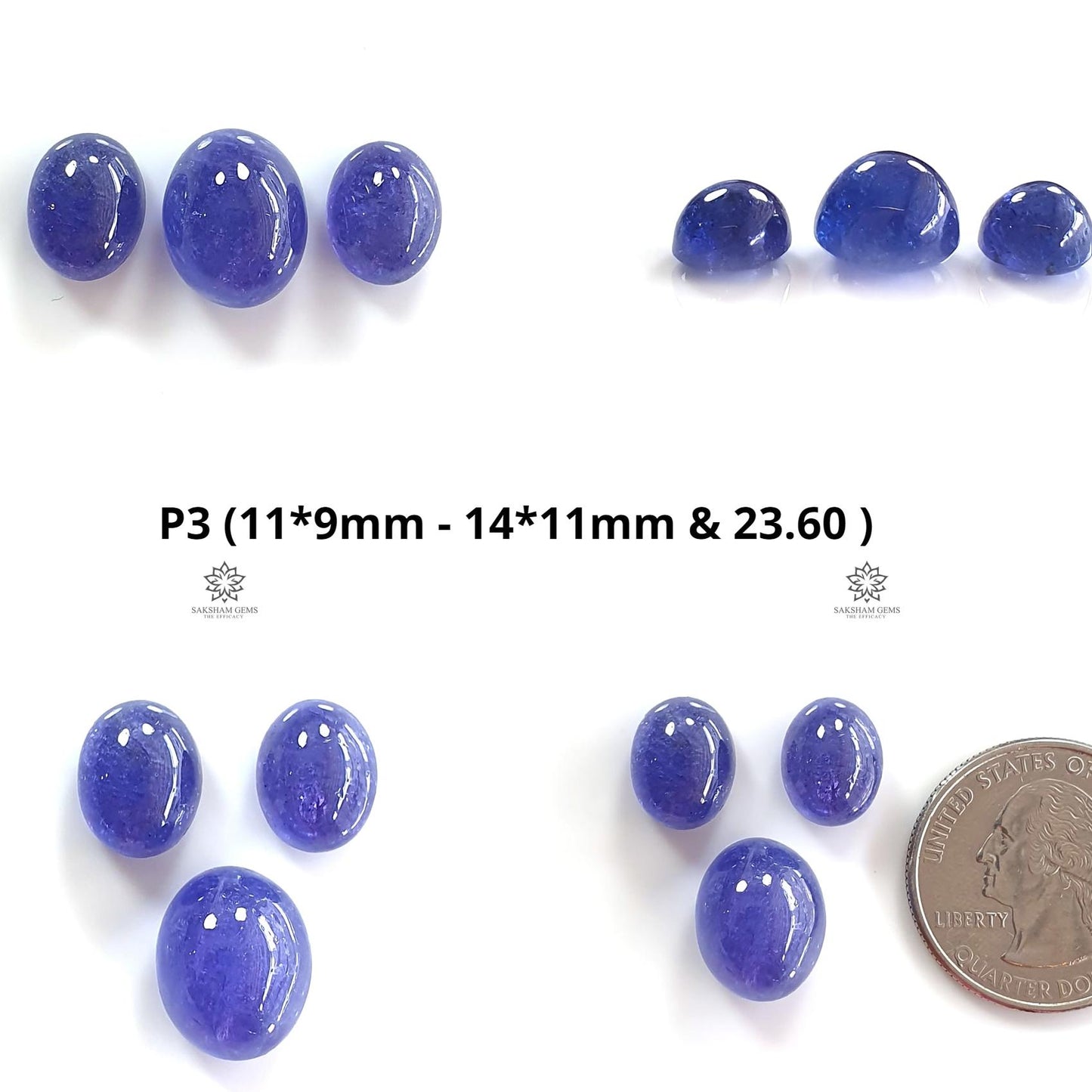 Tanzanite Pear Cushion Cabochon : Natural Blue Tanzanite Gemstone Pear Shape