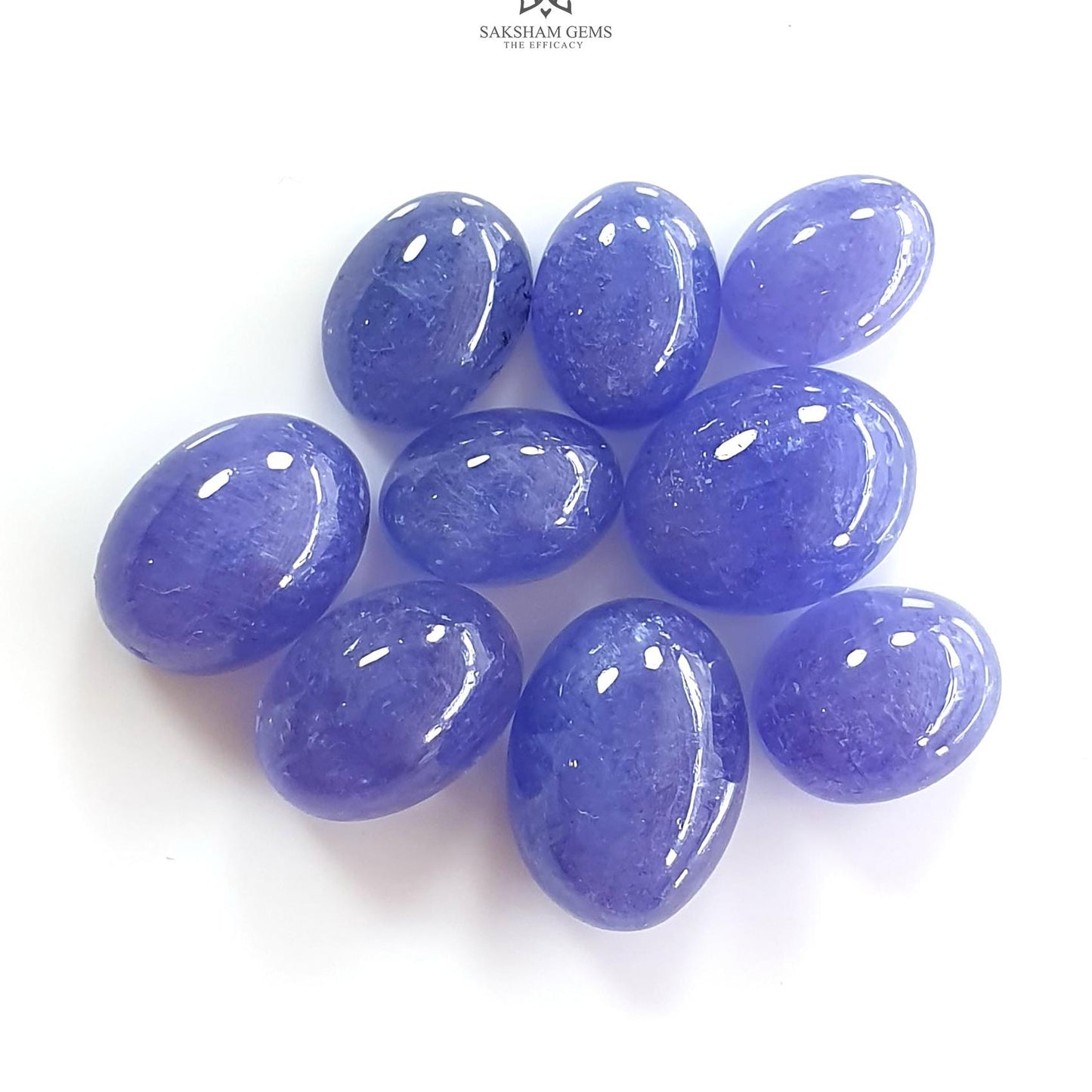 Tanzanite Oval Cabochon : Natural Blue Tanzanite Gemstone Pear Shape