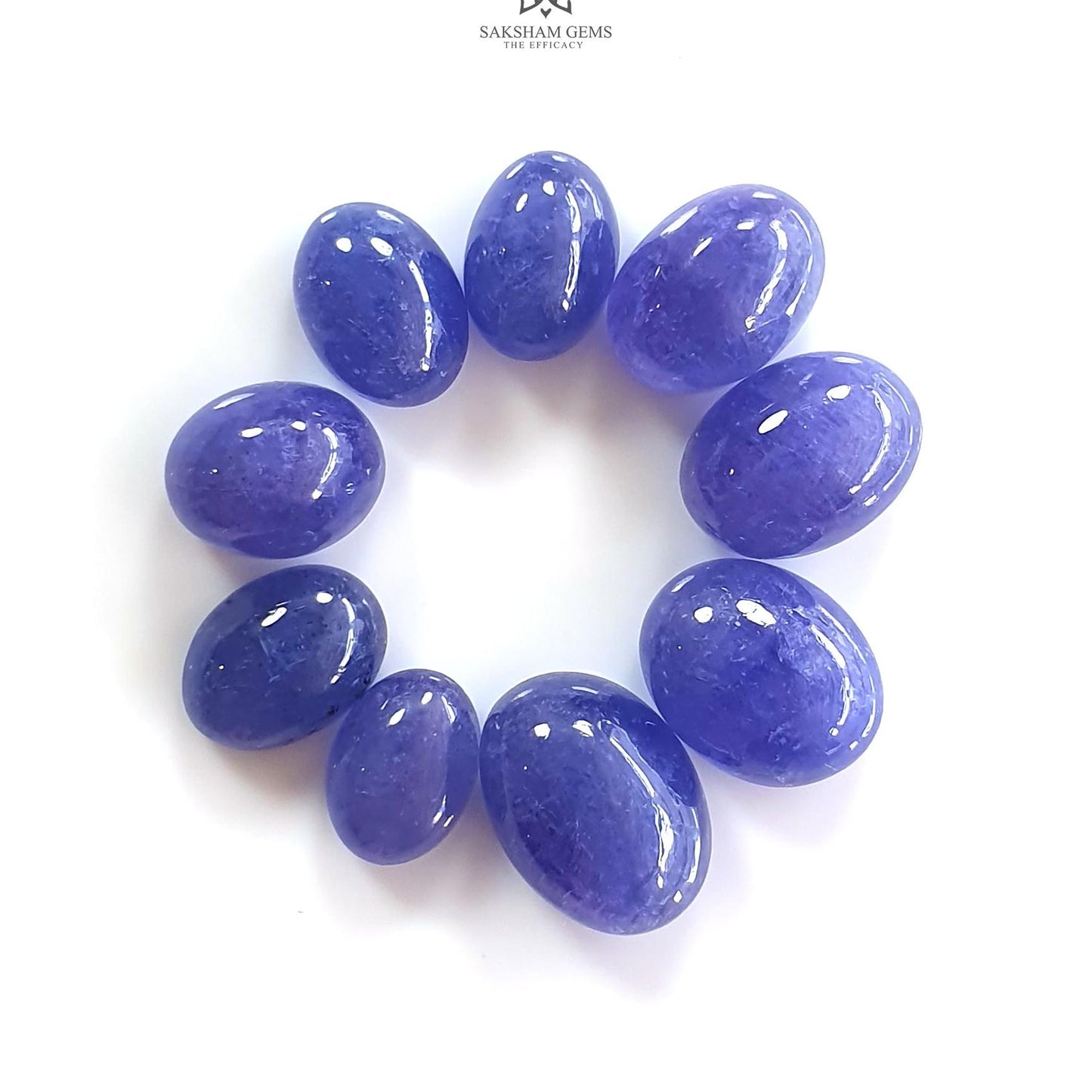 Tanzanite Oval Cabochon : Natural Blue Tanzanite Gemstone Pear Shape