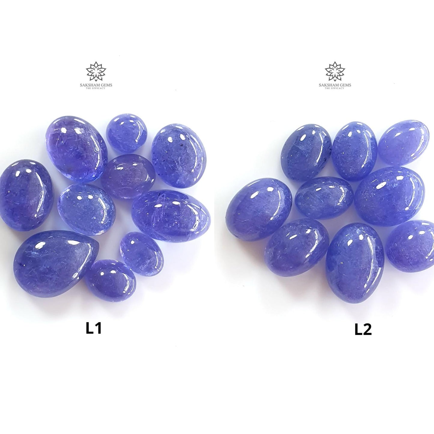 Tanzanite Oval Cabochon : Natural Blue Tanzanite Gemstone Pear Shape