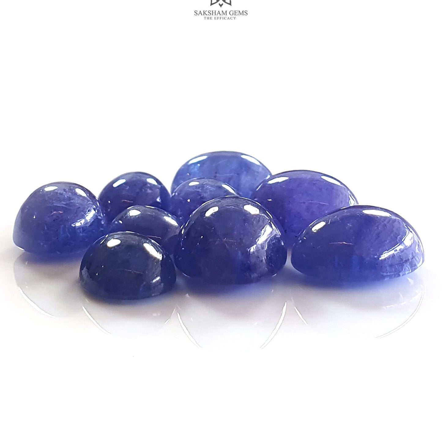 Tanzanite Oval Cabochon : Natural Blue Tanzanite Gemstone Pear Shape