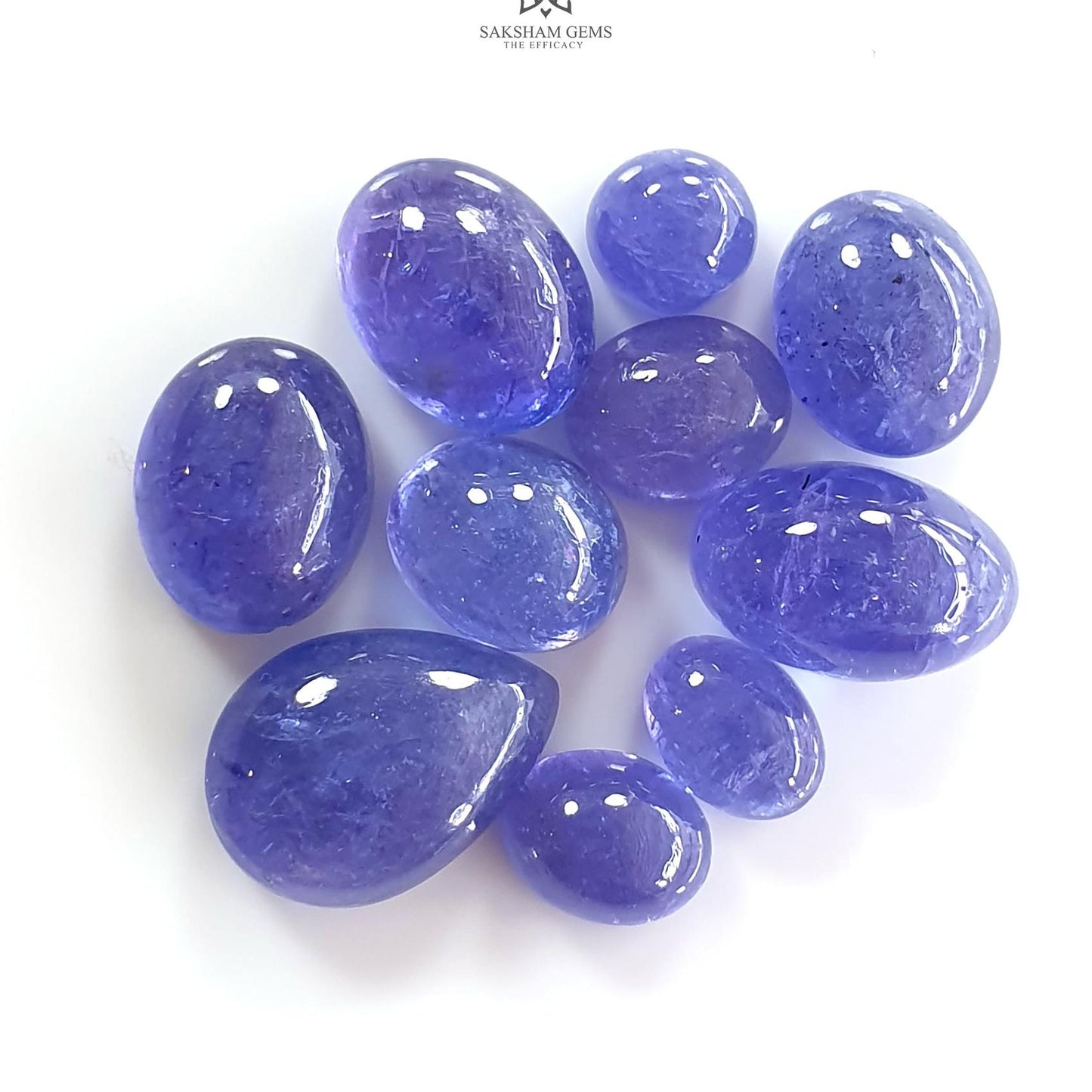 Tanzanite Oval Cabochon : Natural Blue Tanzanite Gemstone Pear Shape