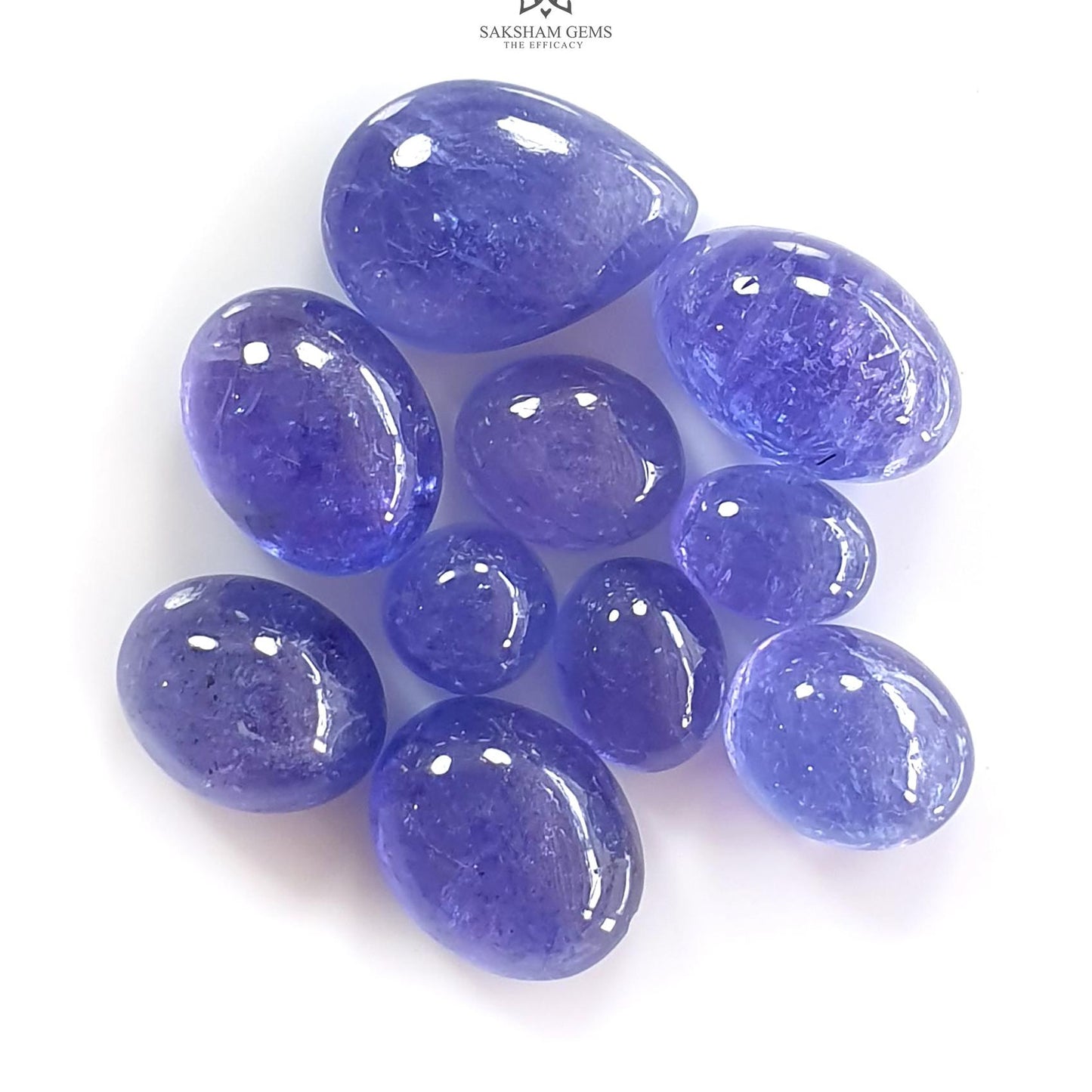 Tanzanite Oval Cabochon : Natural Blue Tanzanite Gemstone Pear Shape
