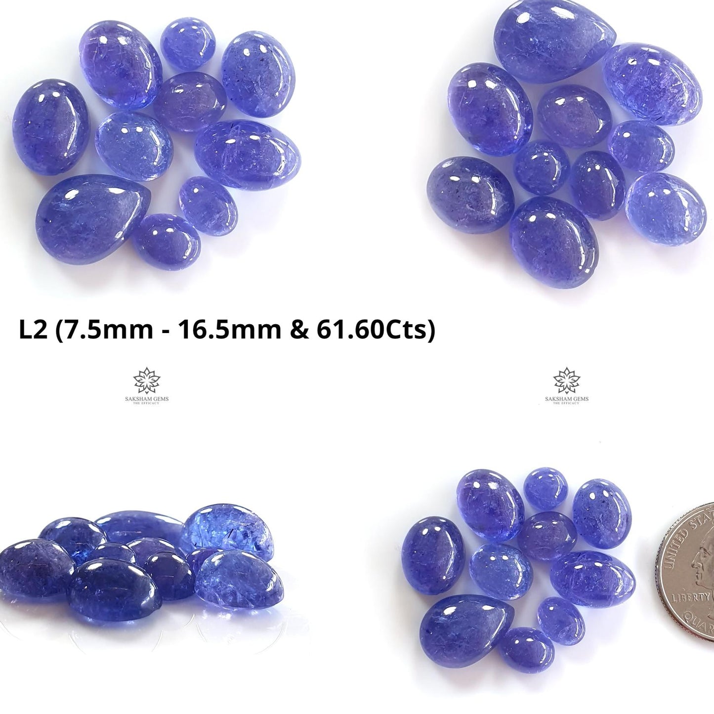 Tanzanite Oval Cabochon : Natural Blue Tanzanite Gemstone Pear Shape