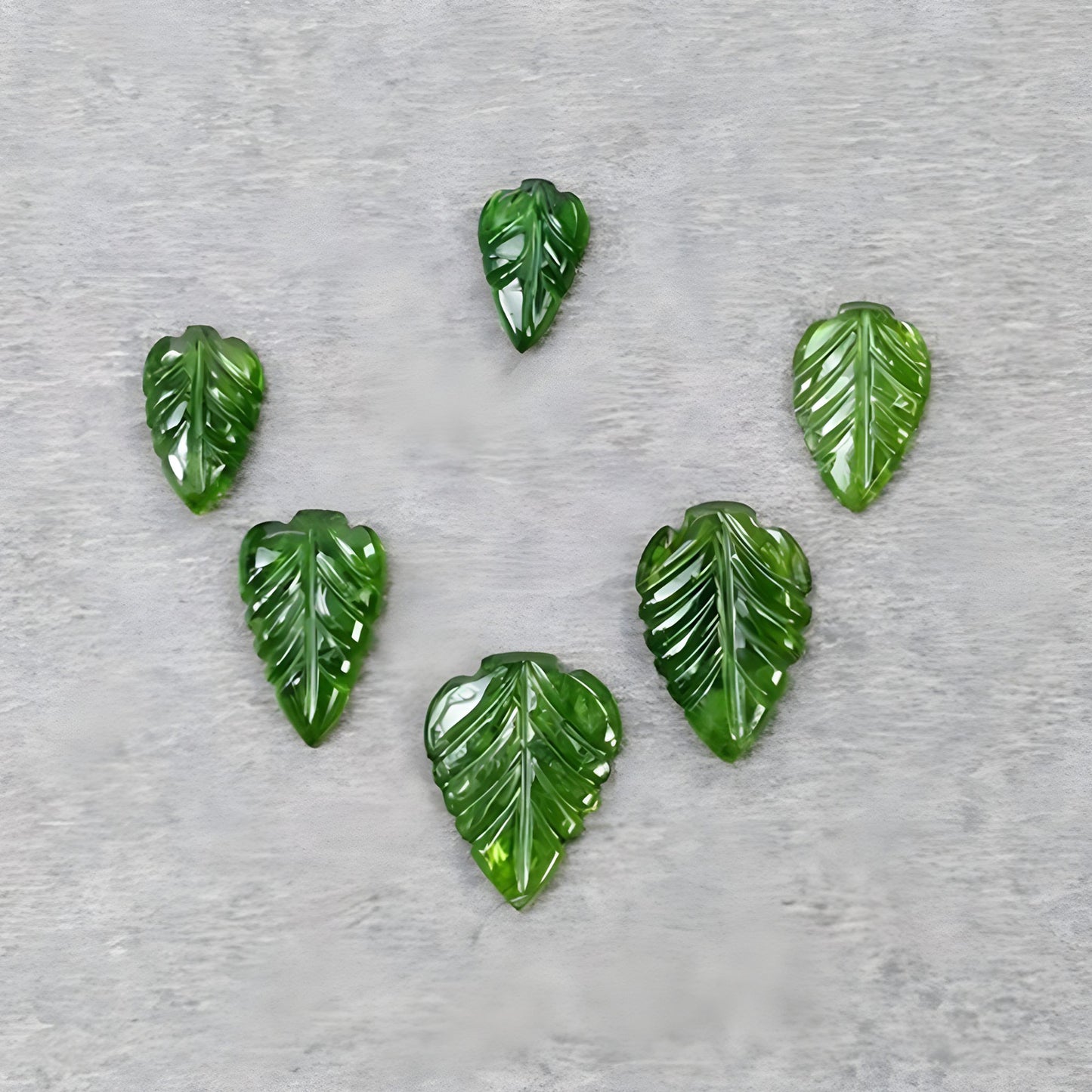 Diopside Gemstone Leaf Carving