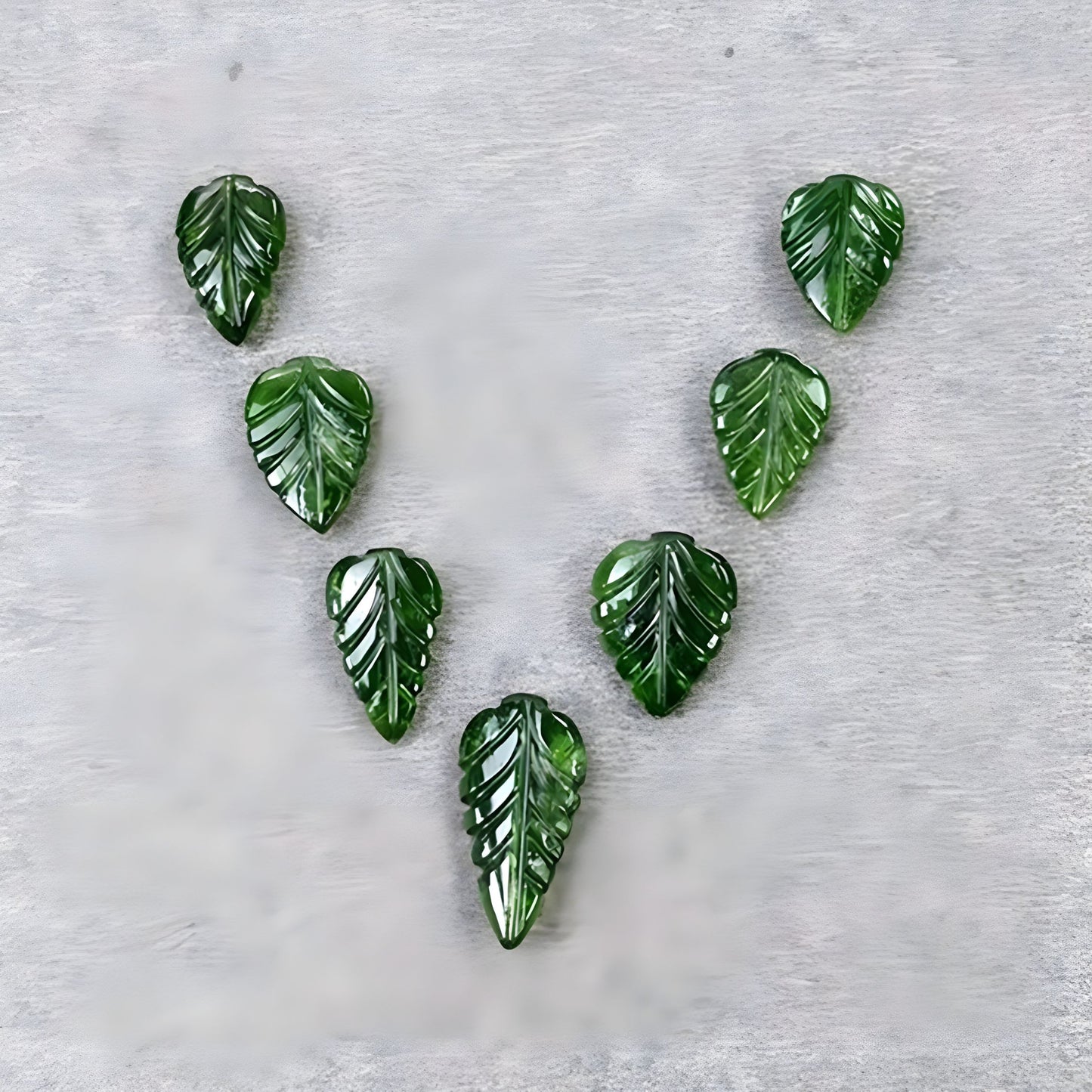 Diopside Gemstone Leaf Carving