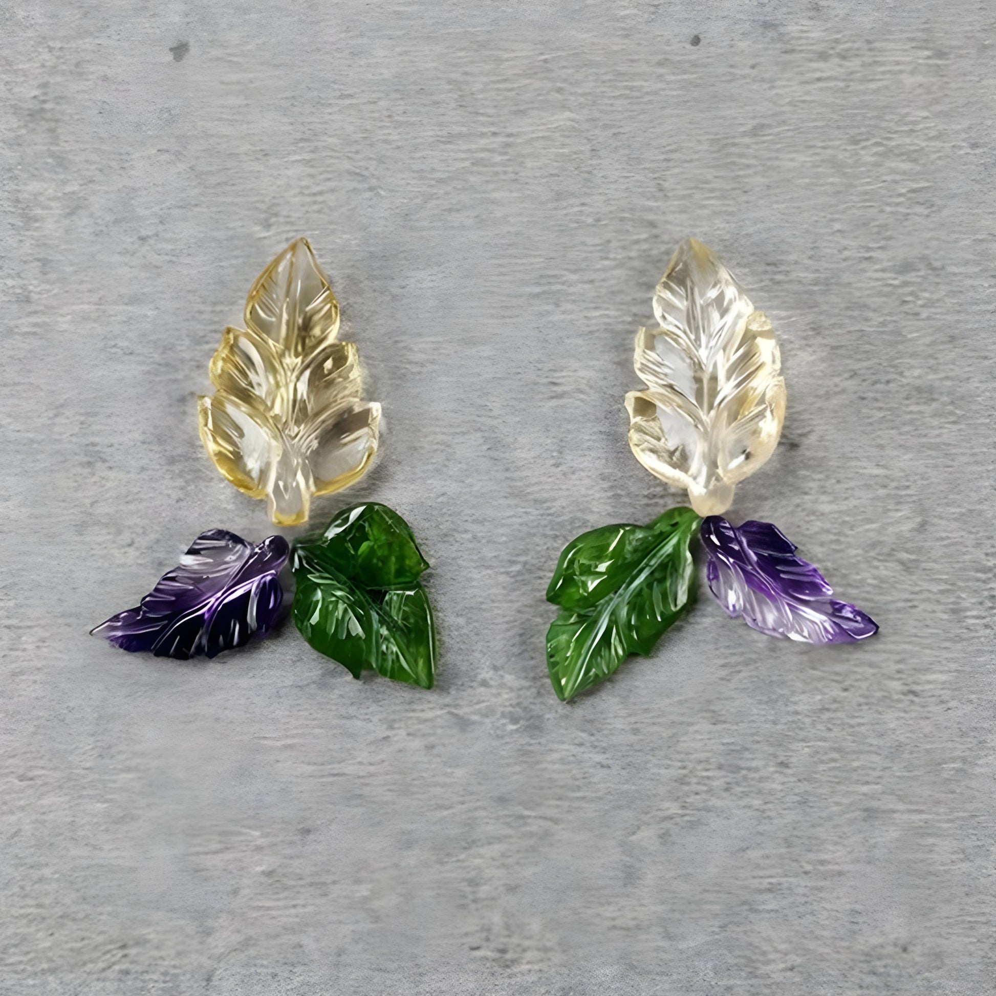 Talla de piedras preciosas de amatista y citrino