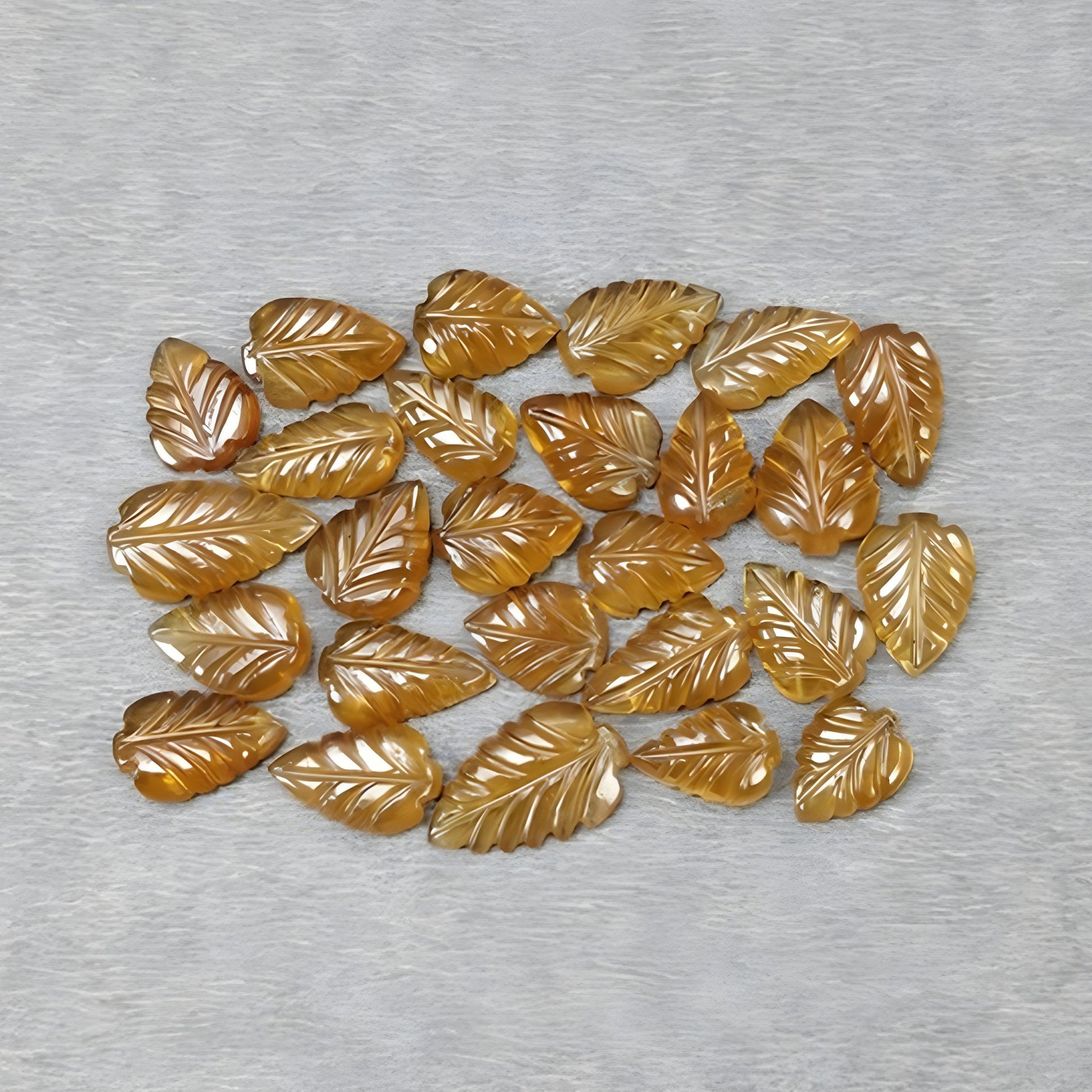 Hessonite Gemstone Leaf