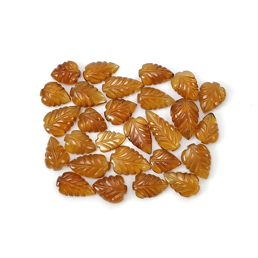 Sculpture de feuille en hessonite