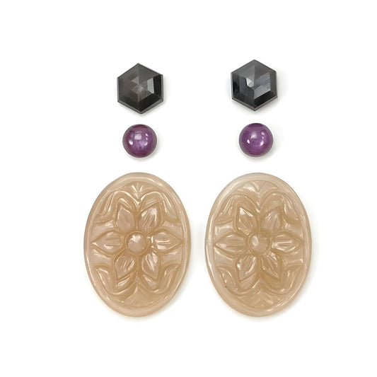 Mondstein-Edelstein-Schnitzerei