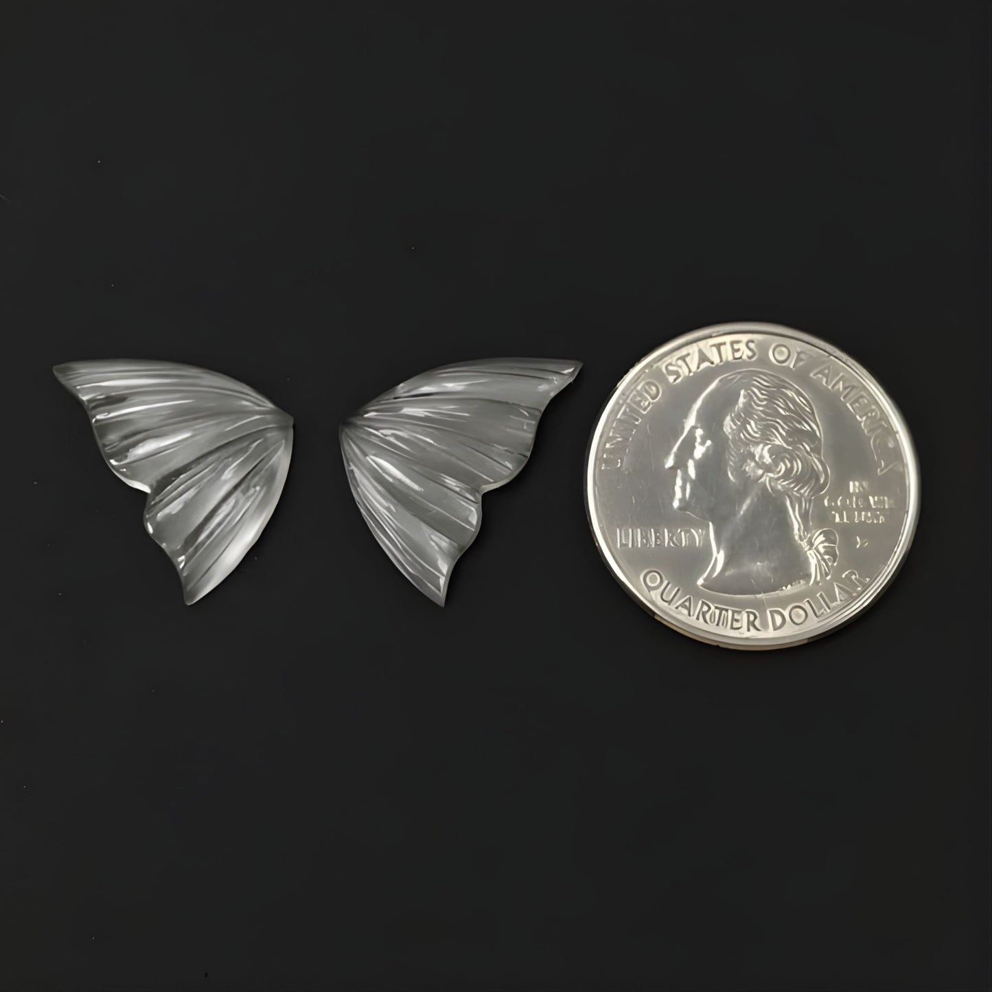 Gray Moonstone Gemstone Butterfly