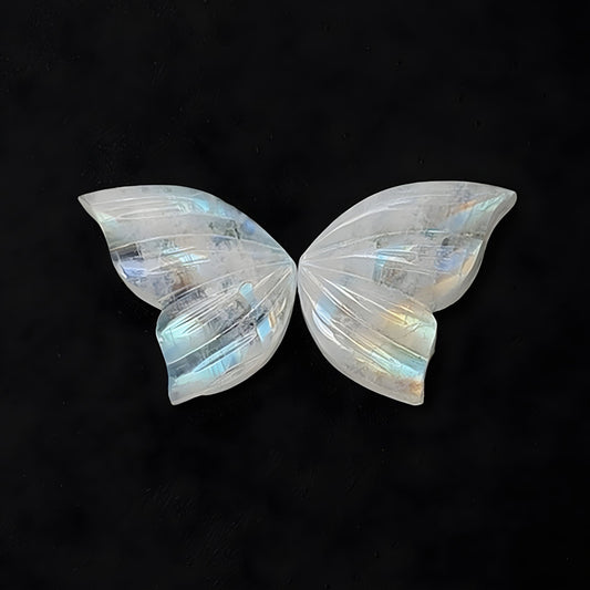 rainbow moonstone butterfly carving