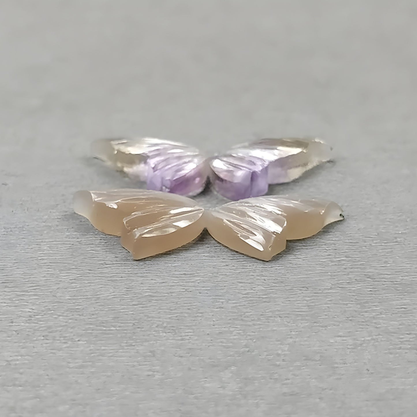 Amétrine, Pierre de Lune Sculpture en forme de papillon