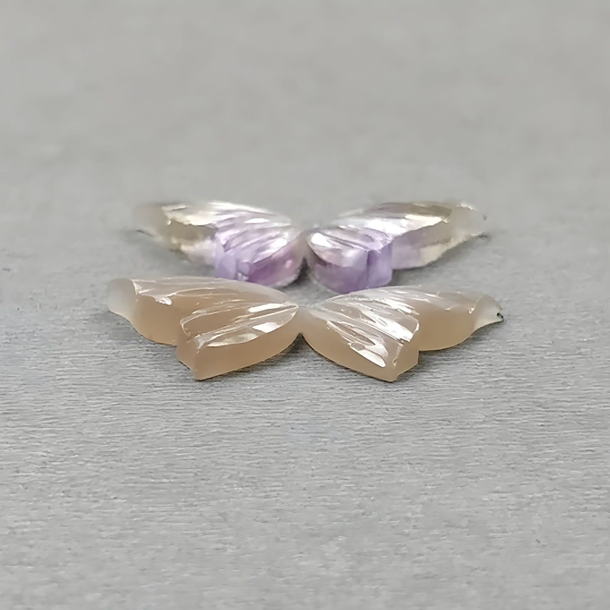 Amétrine, Pierre de Lune Sculpture en forme de papillon