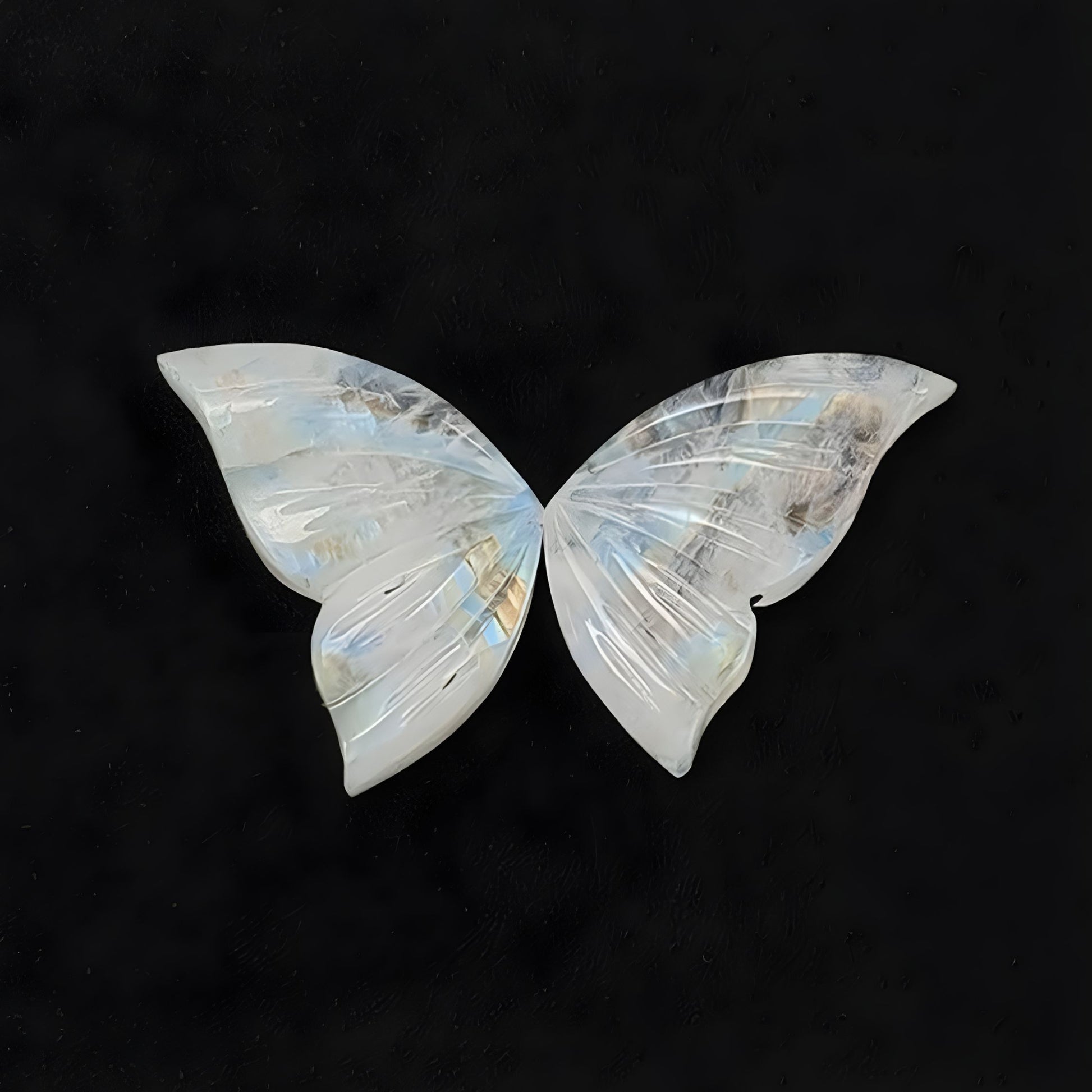 rainbow moonstone butterfly shape carving