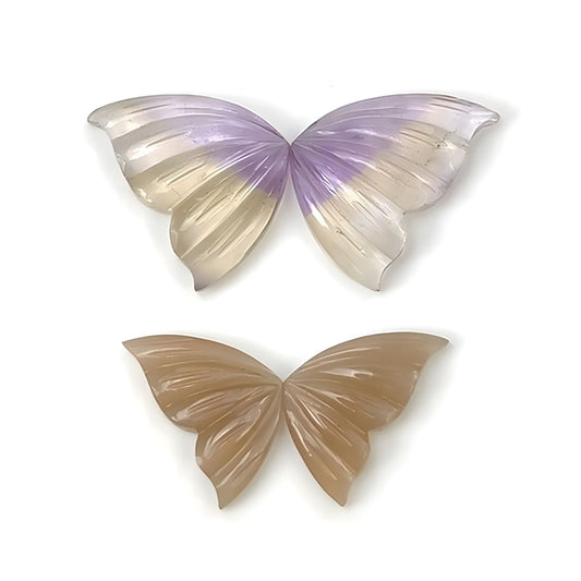 Ametrine, Moonstone Butterfly Shape carving
