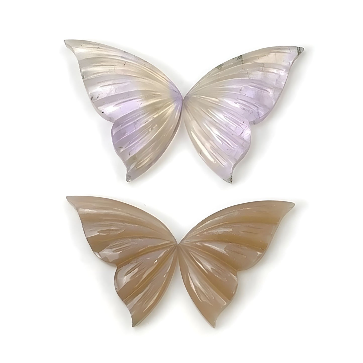 Ametrine, Moonstone Butterfly Shape carving