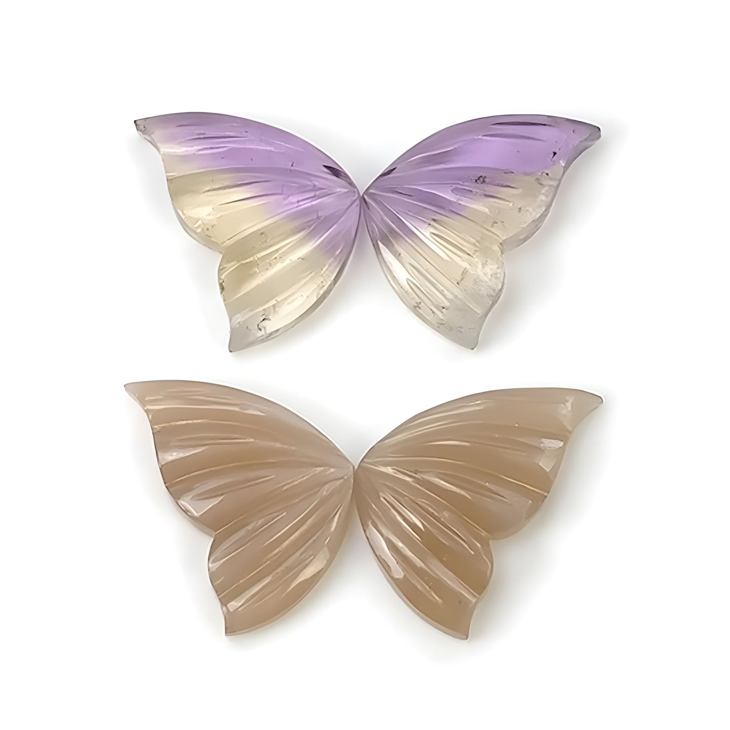 Ametrine, Moonstone Butterfly Shape Carving