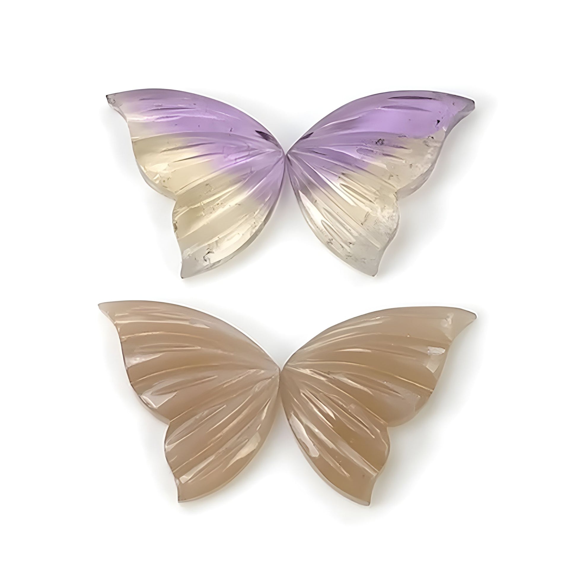 Ametrine, Moonstone Butterfly Shape Carving