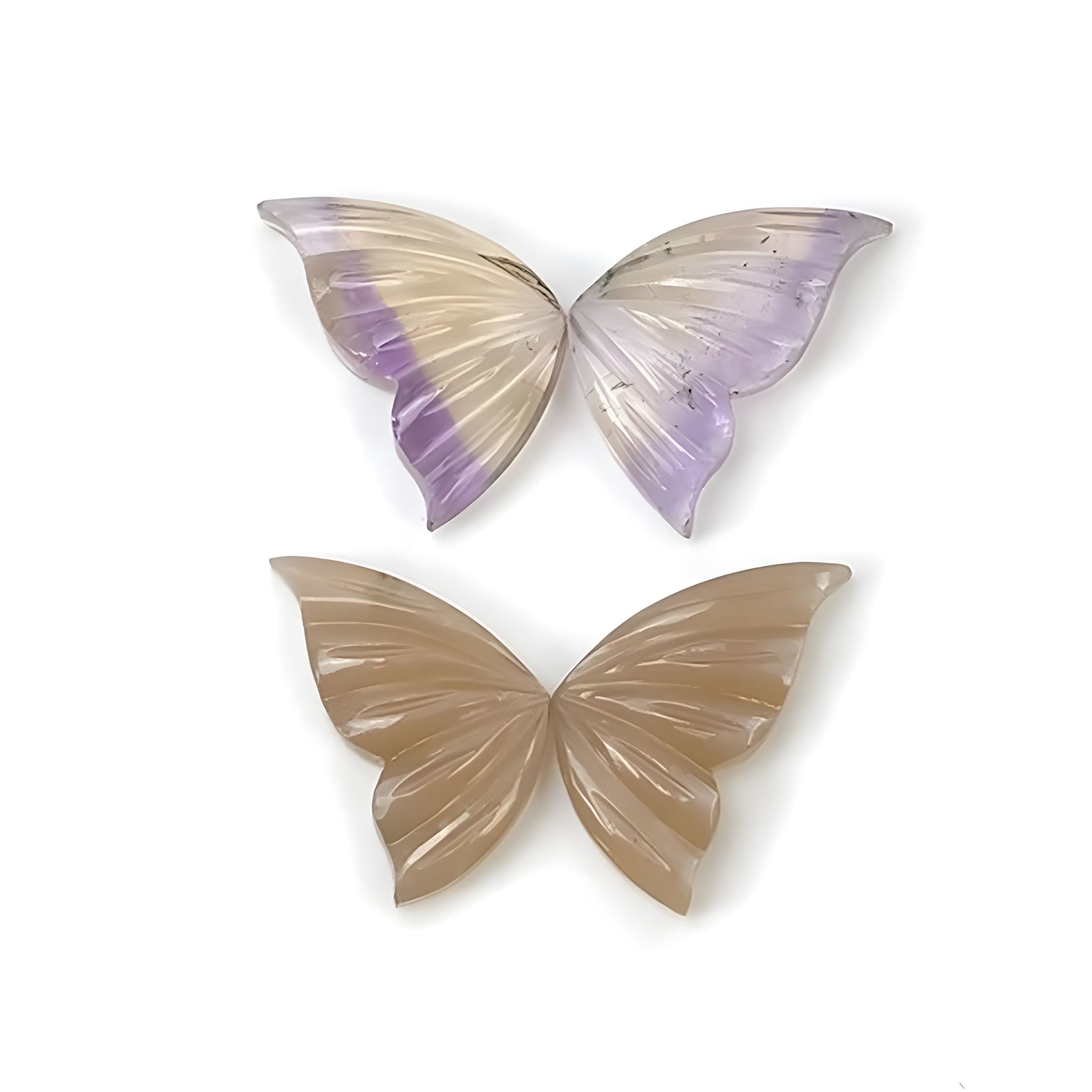 Ametrine, Moonstone Butterfly carving