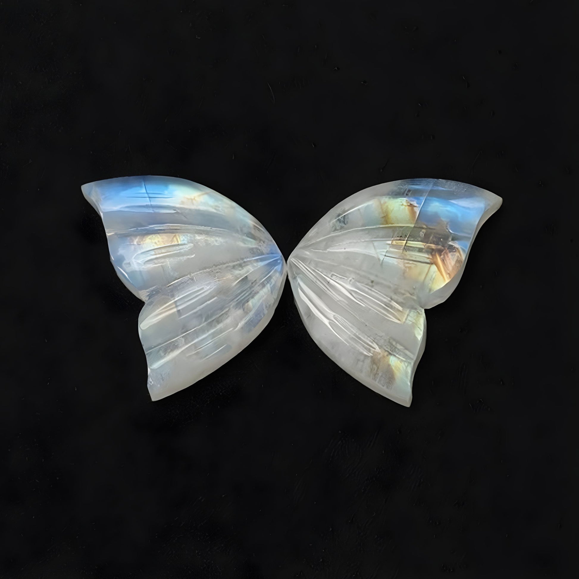 rainbow moonstone butterfly shape carving