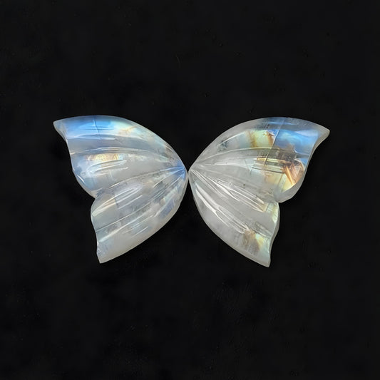 rainbow moonstone butterfly shape carving