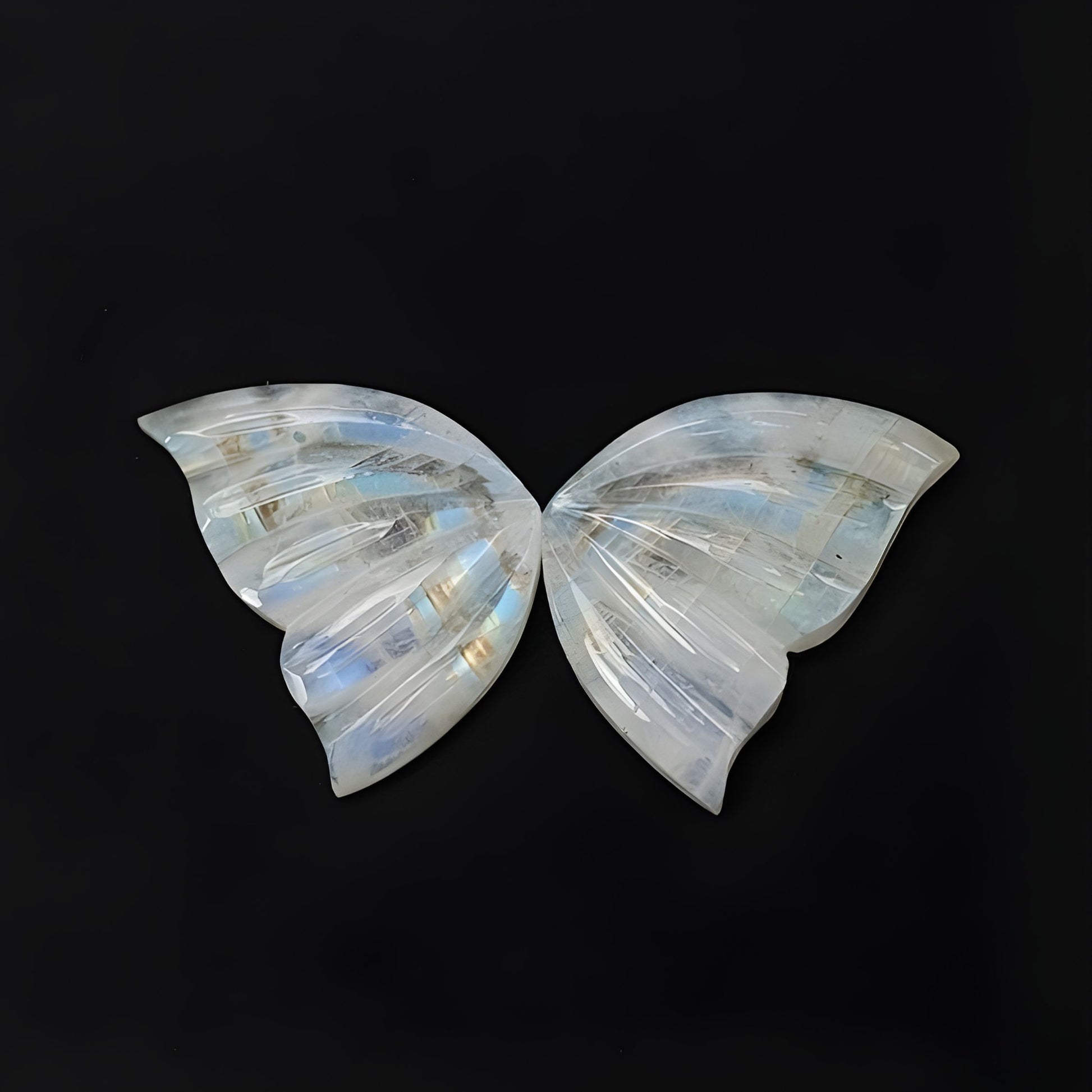 rainbow moonstone butterfly shape carving