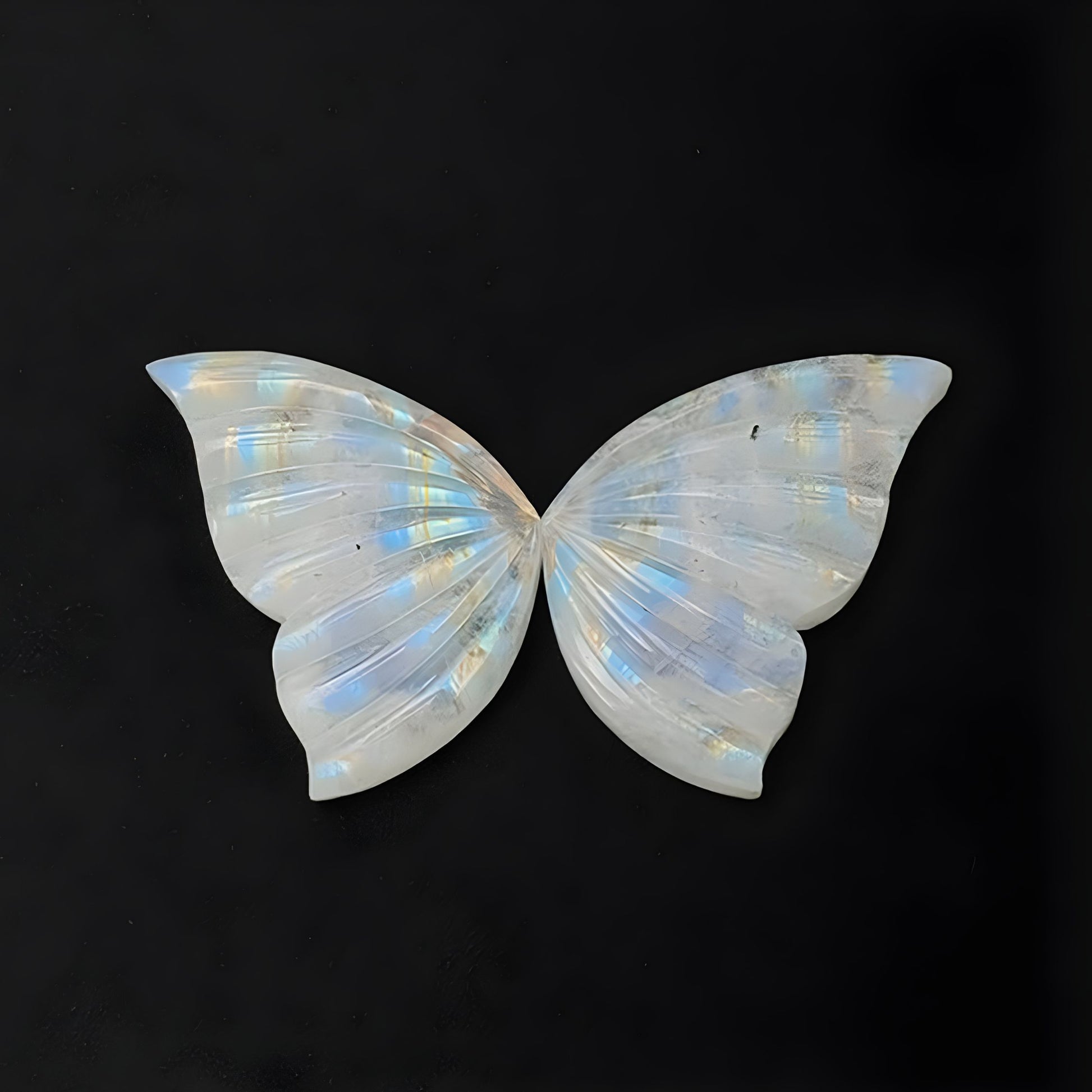 rainbow moonstone butterfly shape carving